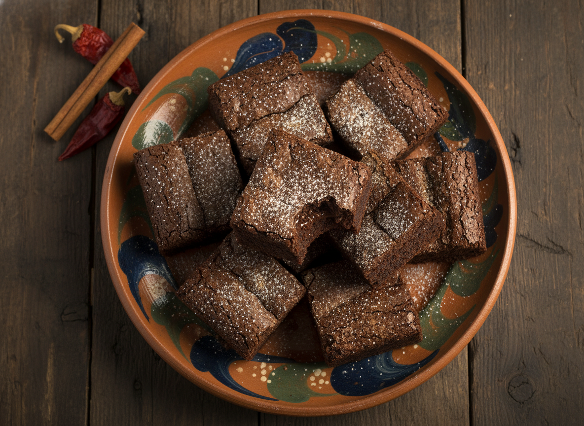 Spicy Mexican Hot Chocolate Fudgy Brownies